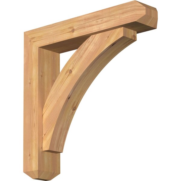 Ekena Millwork Thorton Craftsman Smooth Bracket w/ Offset Brace, Western Red Cedar, 5 1/2"W x 26"D x 26"H BKT0604X26X26THR04SWR - main